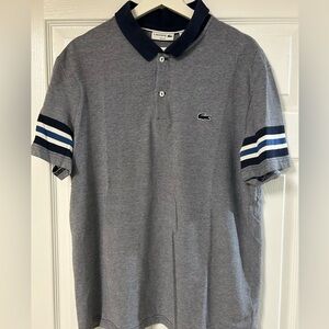 Lacoste Men's Polo Shirt in Gray and Navy